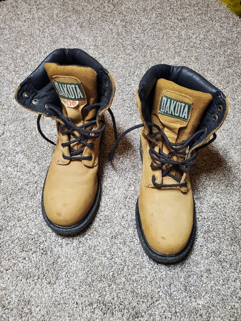 Men's Dakota Steel Toe Safety Boots Construction Size 9 Tan Full Height